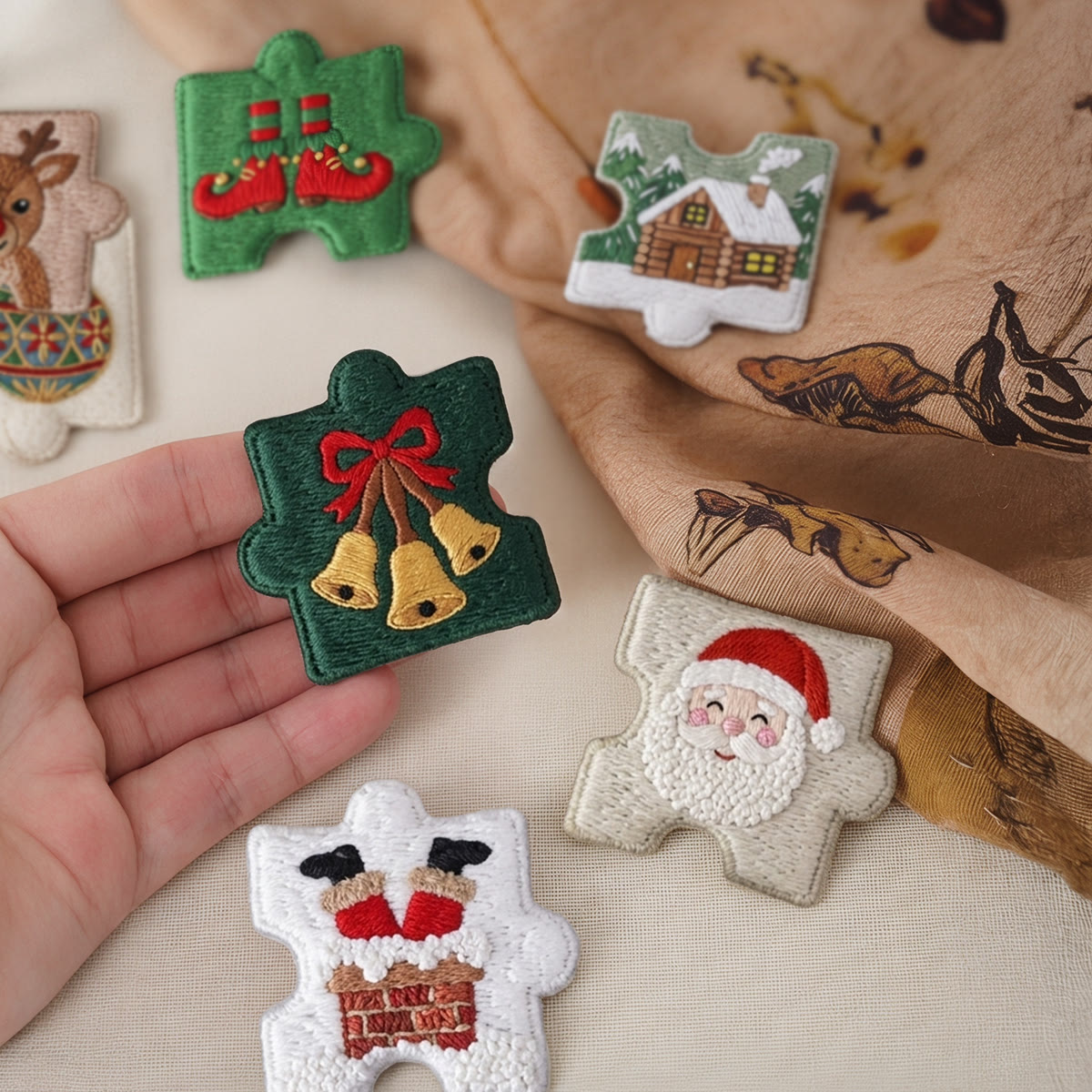 Rubbyoo Diy Magnet & Brooch Embroidery Puzzle Kit - Mix And Match Holiday Set | Cute Holiday Kitchen Magnet - image 6