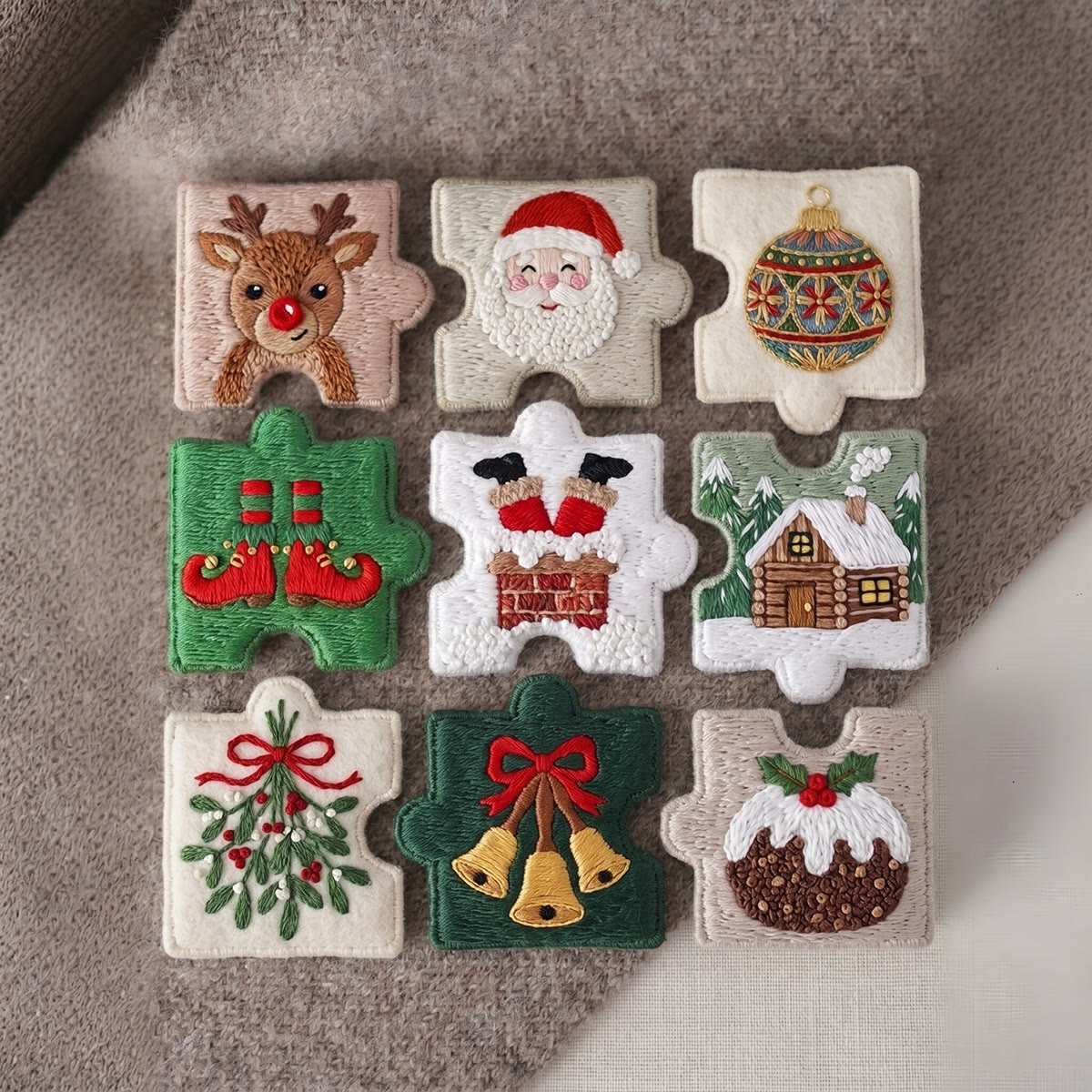 Rubbyoo Diy Magnet & Brooch Embroidery Puzzle Kit - Mix And Match Holiday Set | Cute Holiday Kitchen Magnet - image 3