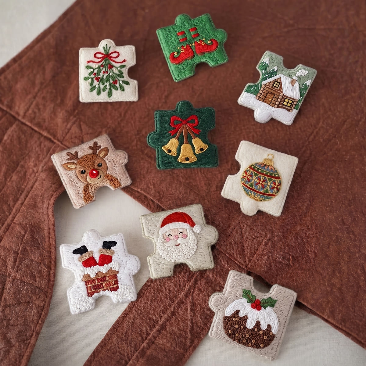 Rubbyoo Diy Magnet & Brooch Embroidery Puzzle Kit - Mix And Match Holiday Set | Cute Holiday Kitchen Magnet - image 2