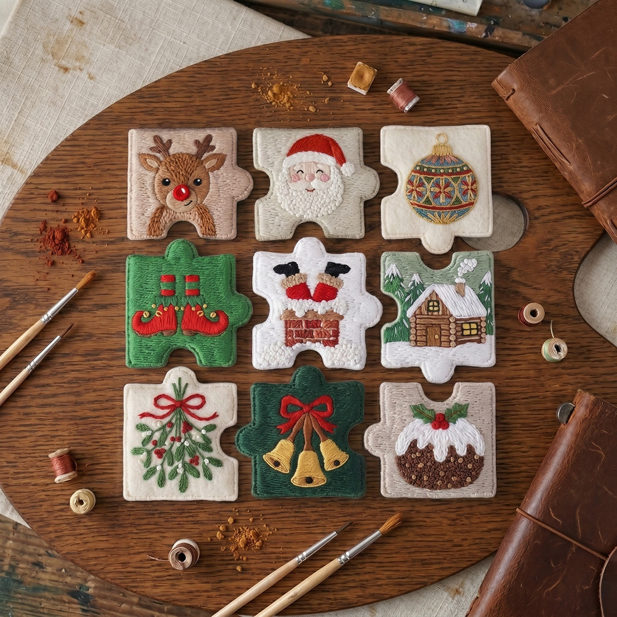 Rubbyoo Diy Magnet & Brooch Embroidery Puzzle Kit - Mix And Match Holiday Set | Cute Holiday Kitchen Magnet - image 5
