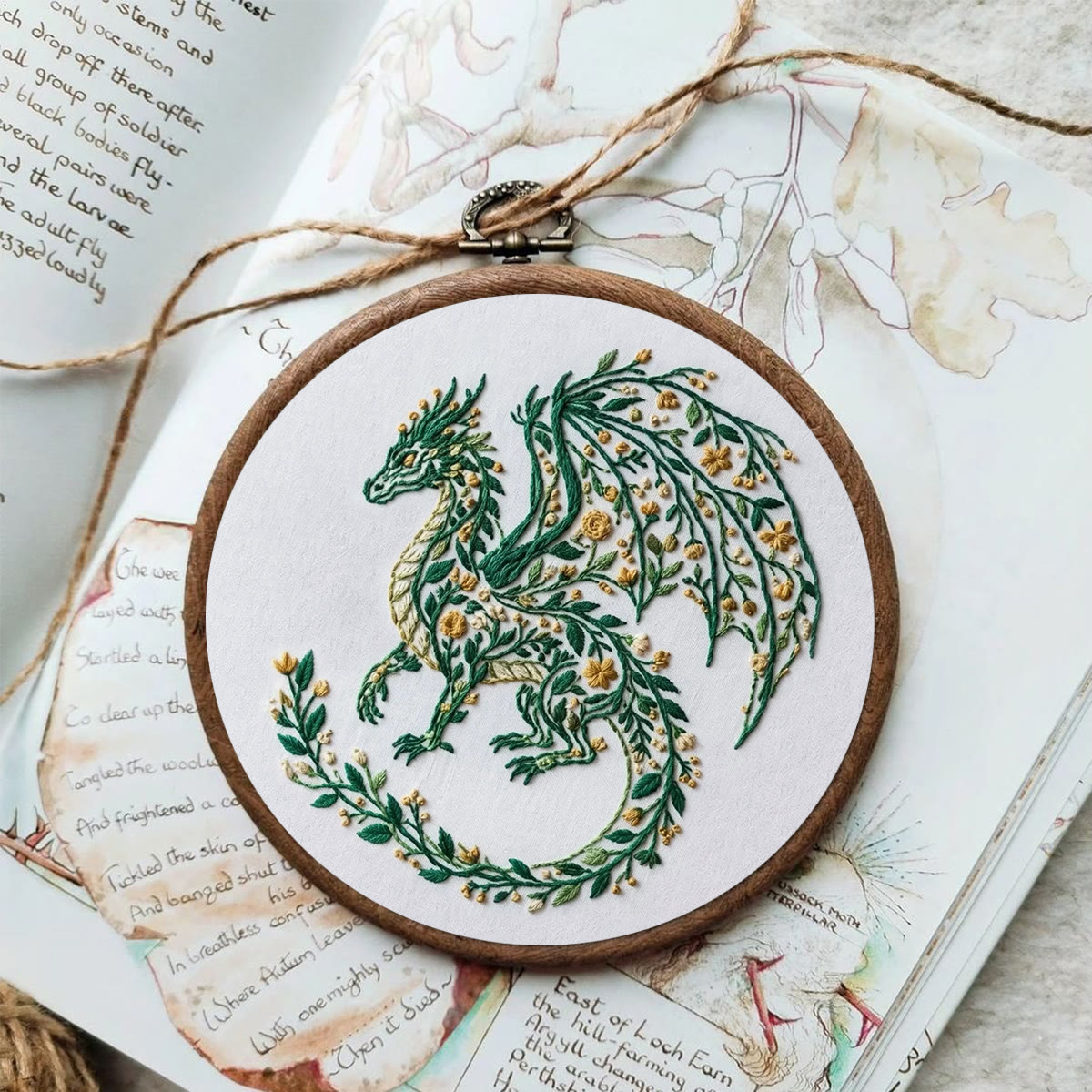 Rubbyoo Embroidery Kit - Forest Dragon | Mythical Dragon Hoop Art  | Special Animal Motif Kit For Kids - image 7
