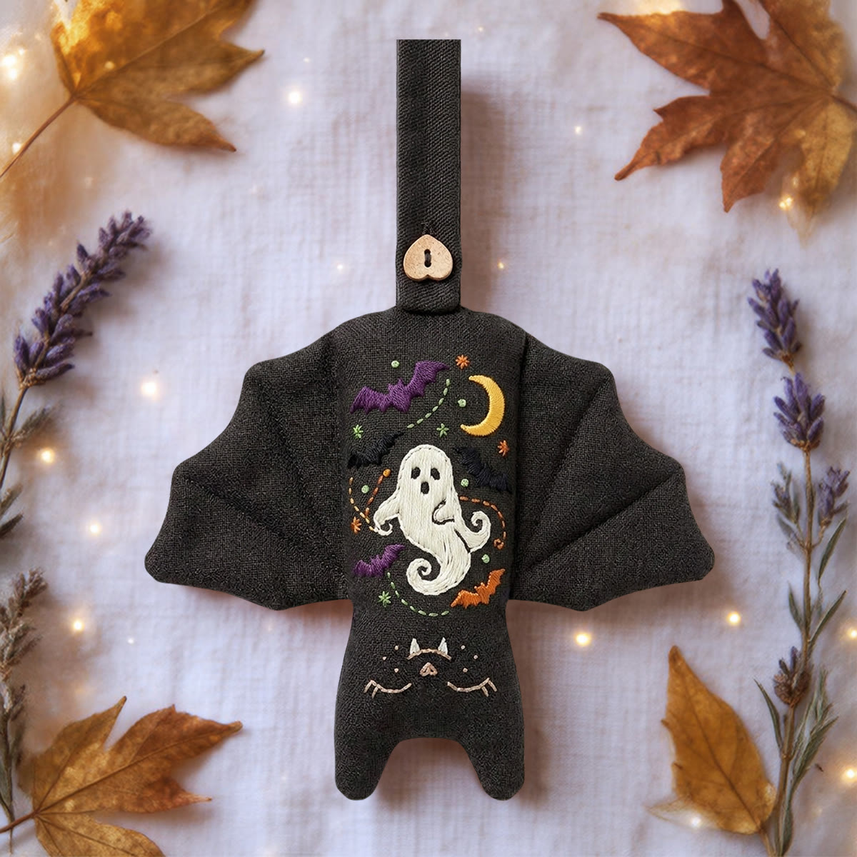 Rubbyoo Bat Embroidery Kit - Floating Ghost | Creepy Cute Gift | Goth Bedroom Decor - image 5