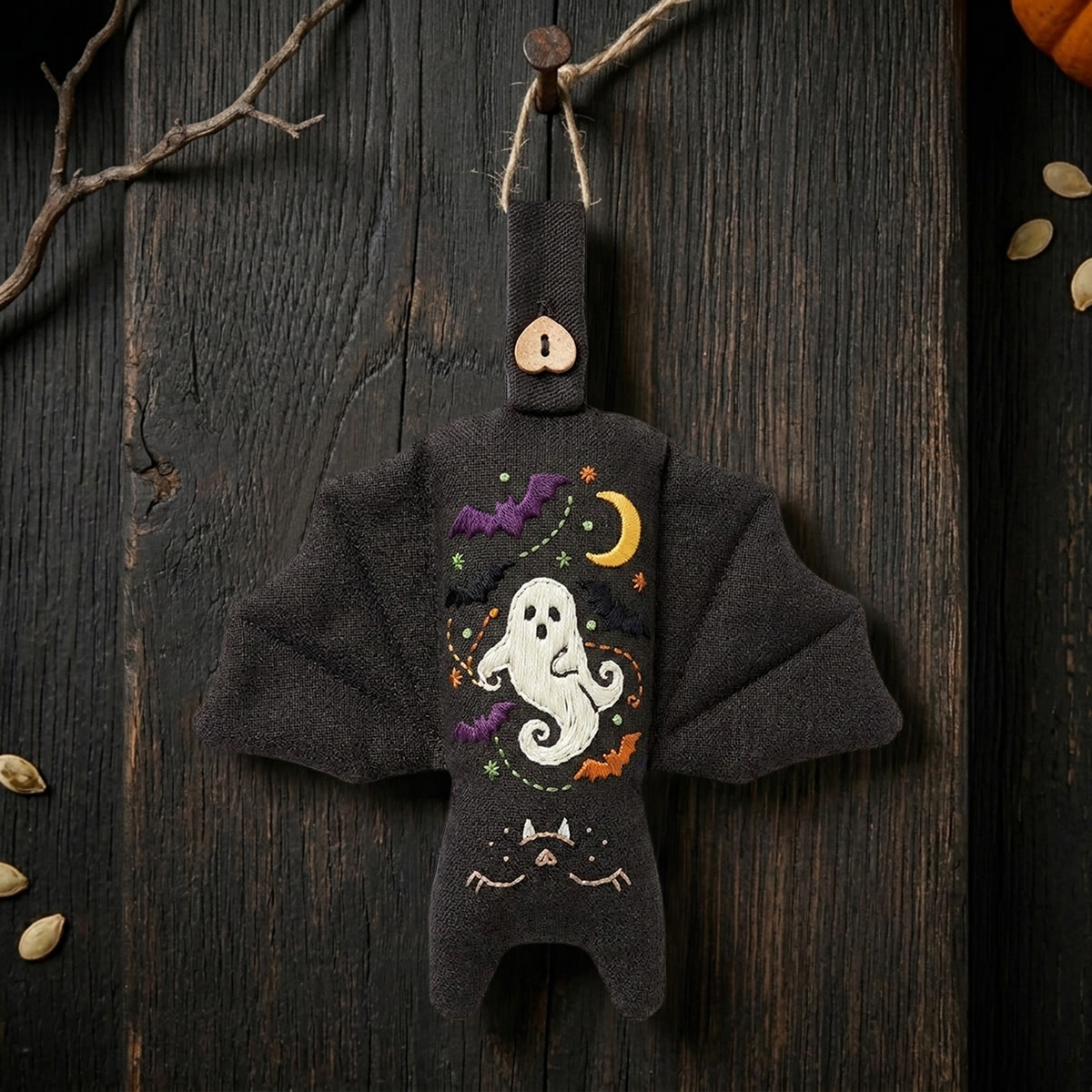 Rubbyoo Bat Embroidery Kit - Floating Ghost | Creepy Cute Gift | Goth Bedroom Decor - image 7