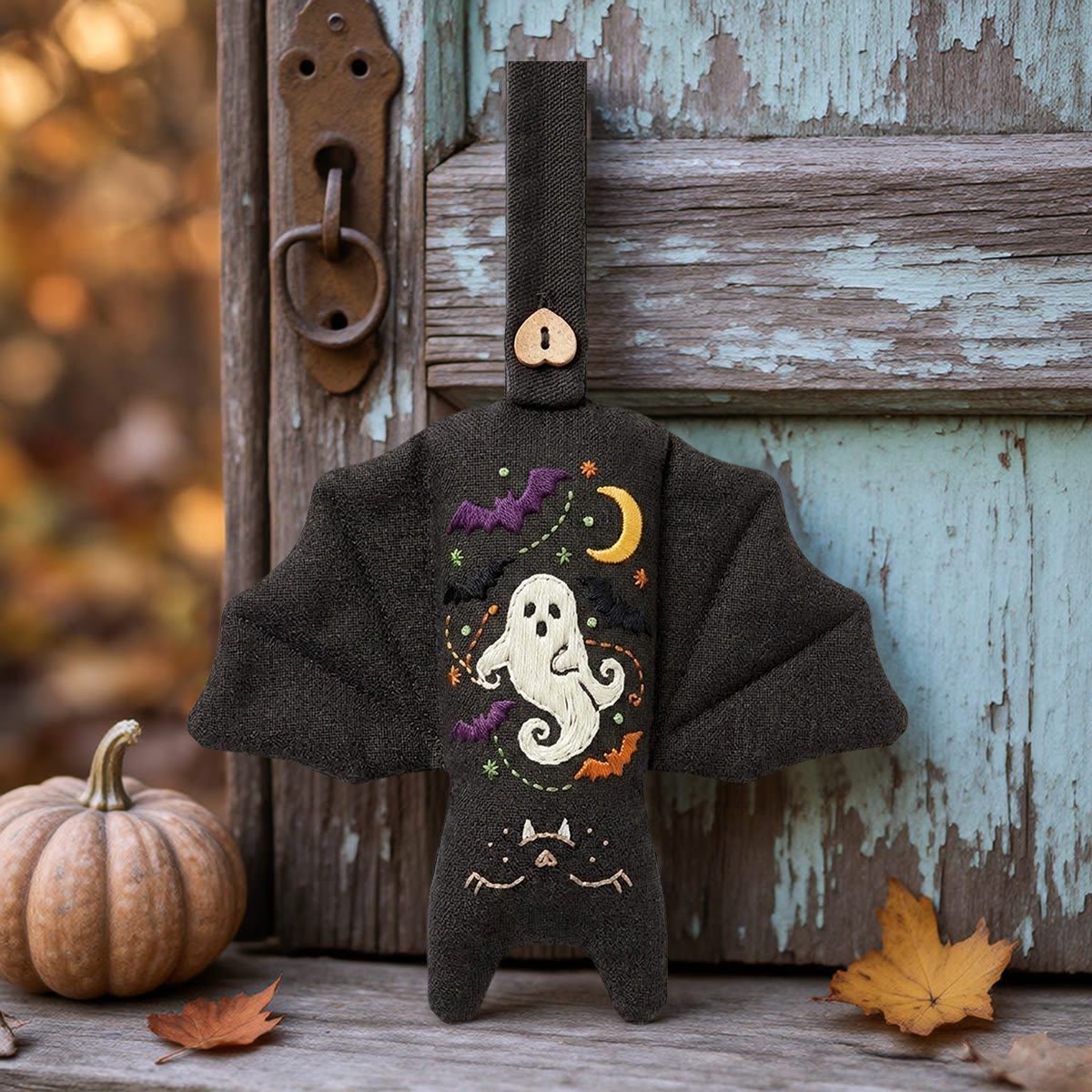 Rubbyoo Bat Embroidery Kit - Floating Ghost | Creepy Cute Gift | Goth Bedroom Decor - image 3