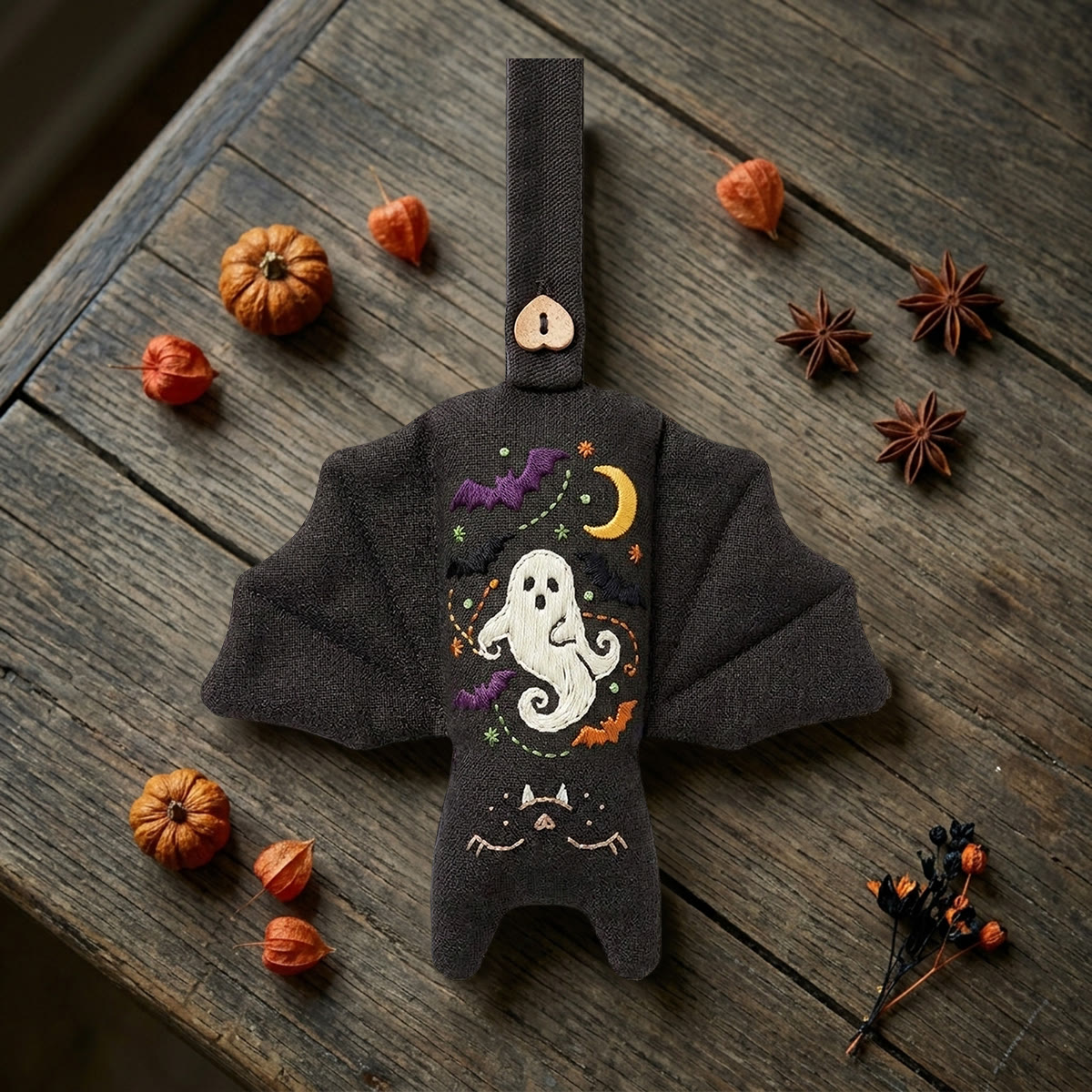 Rubbyoo Bat Embroidery Kit - Floating Ghost | Creepy Cute Gift | Goth Bedroom Decor - image 10