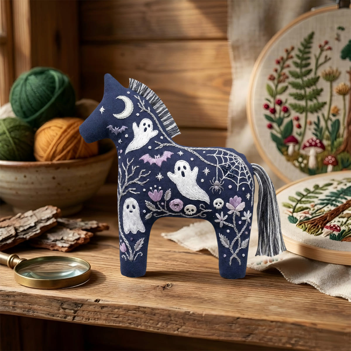 Rubbyoo Dala Horse Embroidery Kit - Spooky Ghost | Halloween Gift | Gothic Home Decor - image 6