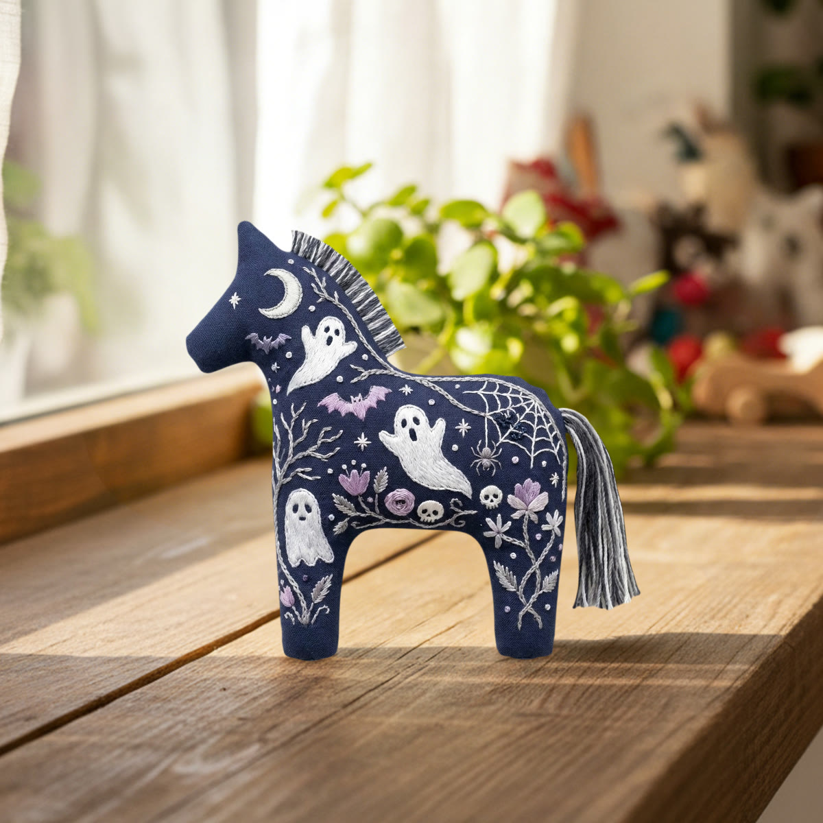 Rubbyoo Dala Horse Embroidery Kit - Spooky Ghost | Halloween Gift | Gothic Home Decor - image 3