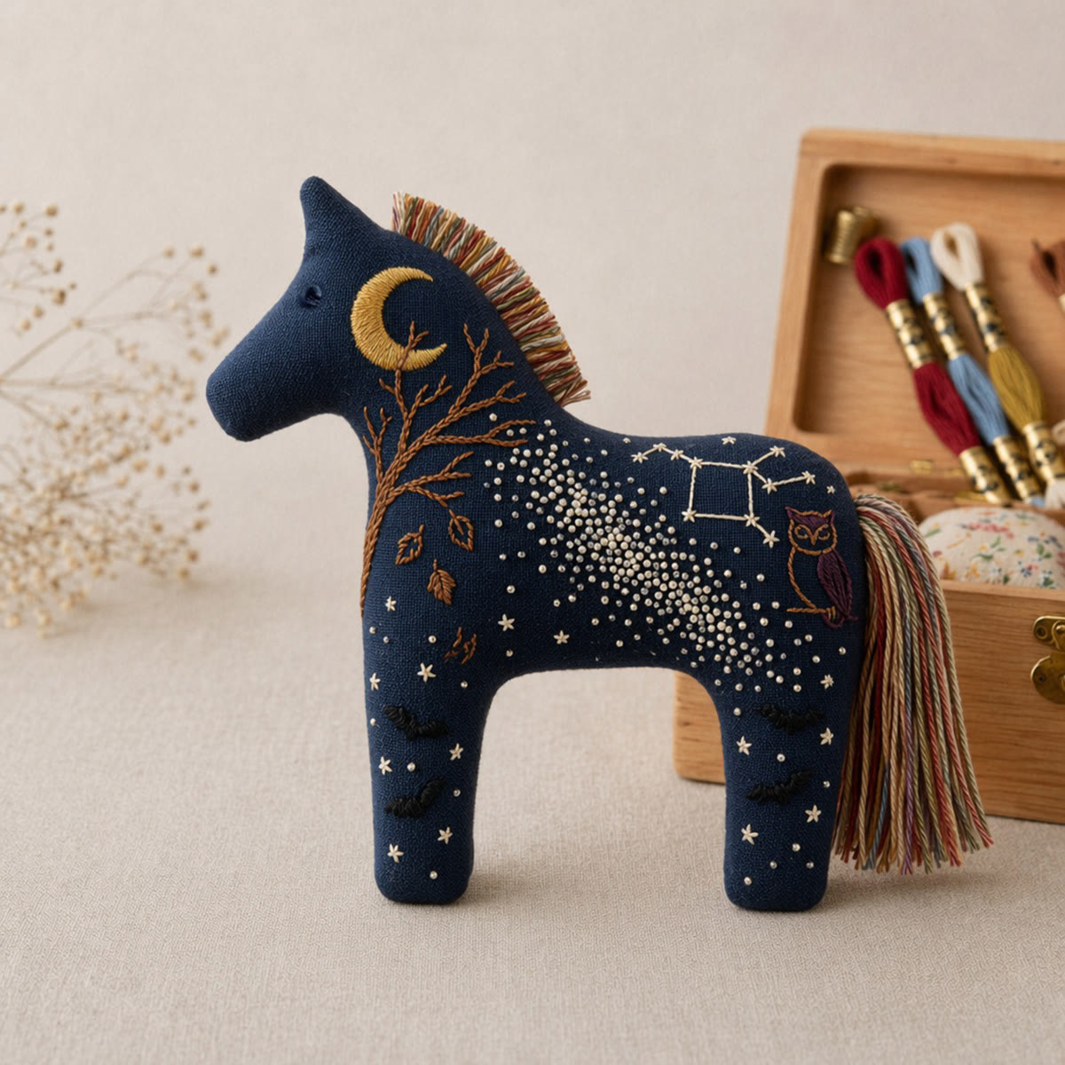 Rubbyoo Dala Horse Embroidery Kit - Starry Sky | Unique Birthday Gift | Home Wall Decor - image 2