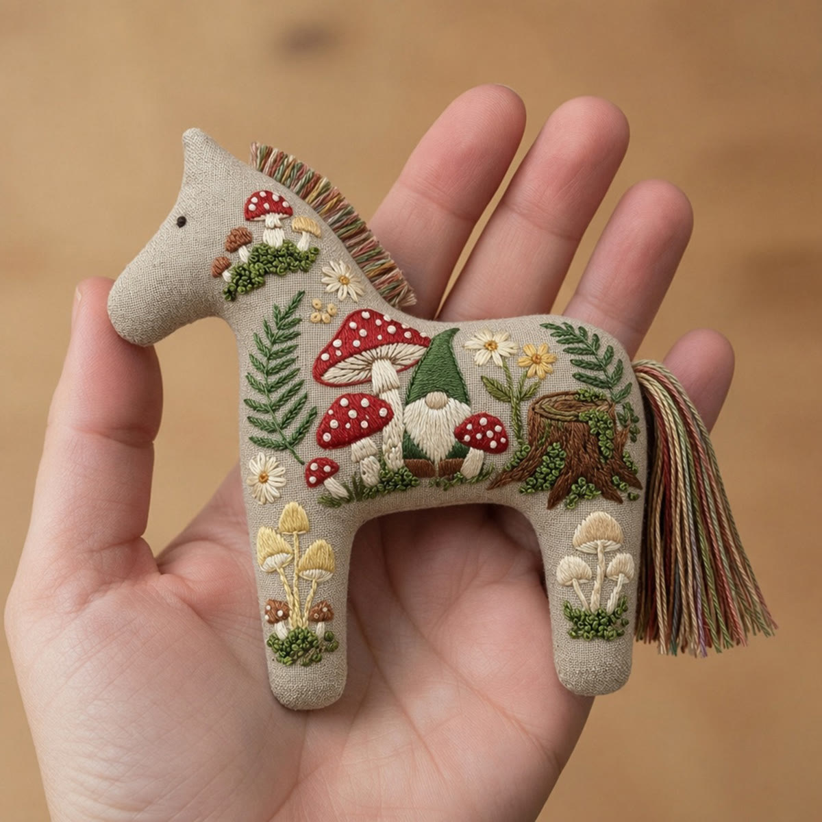 Rubbyoo Dala Horse Embroidery Kit - Garden Gnome | Unique Handmade Gift | Woodland Nursery Decor - image 8