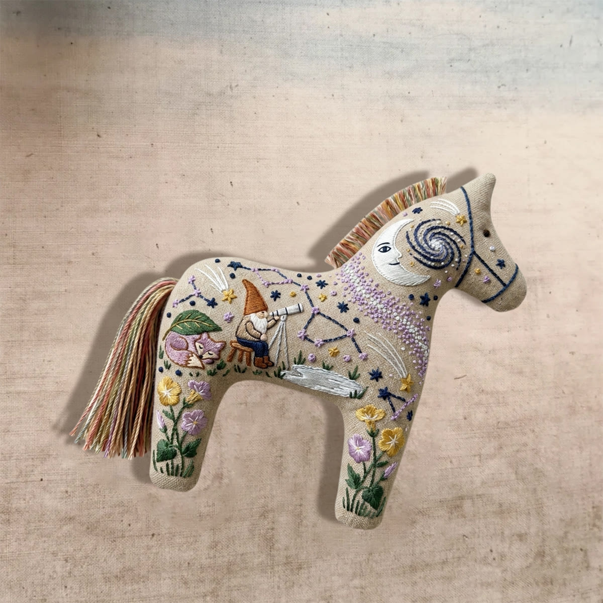 Rubbyoo Dala Horse Embroidery Kit - Stargazing Gnome | Gift For Witchy Friend | Handbag Accessory - image 3