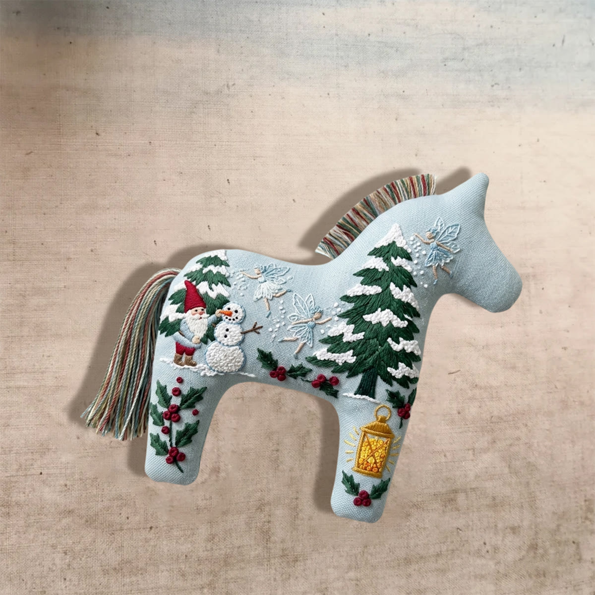 Rubbyoo Dala Horse Embroidery Kit - Christmas Gnome | Unique Secret Santa Gift | Holiday Hanging Decor - image 3