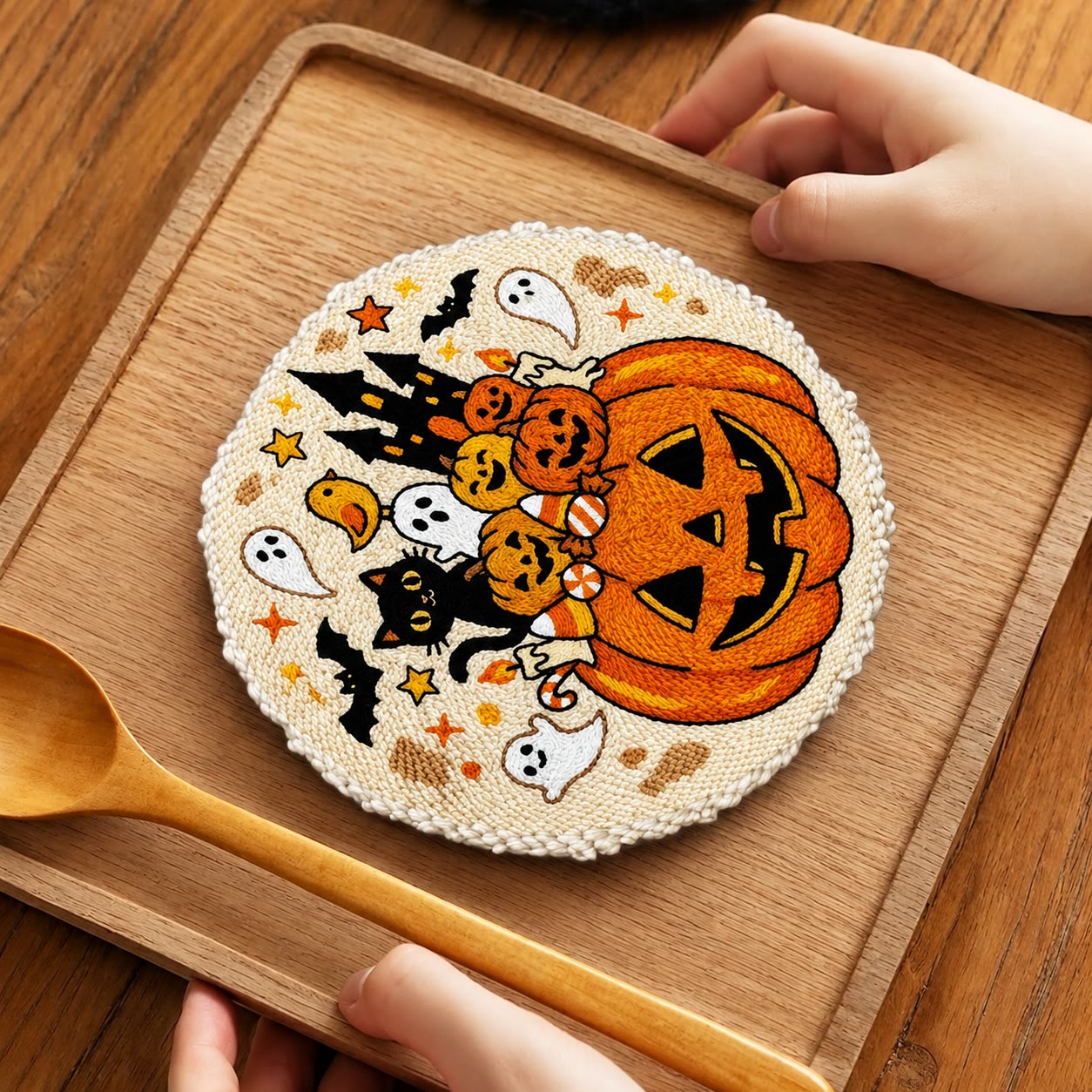 Pumpkin Castle Punch Needle Kit - Imaginative Halloween Vibe Handicraft | Charming Festival Home Accent - image 7