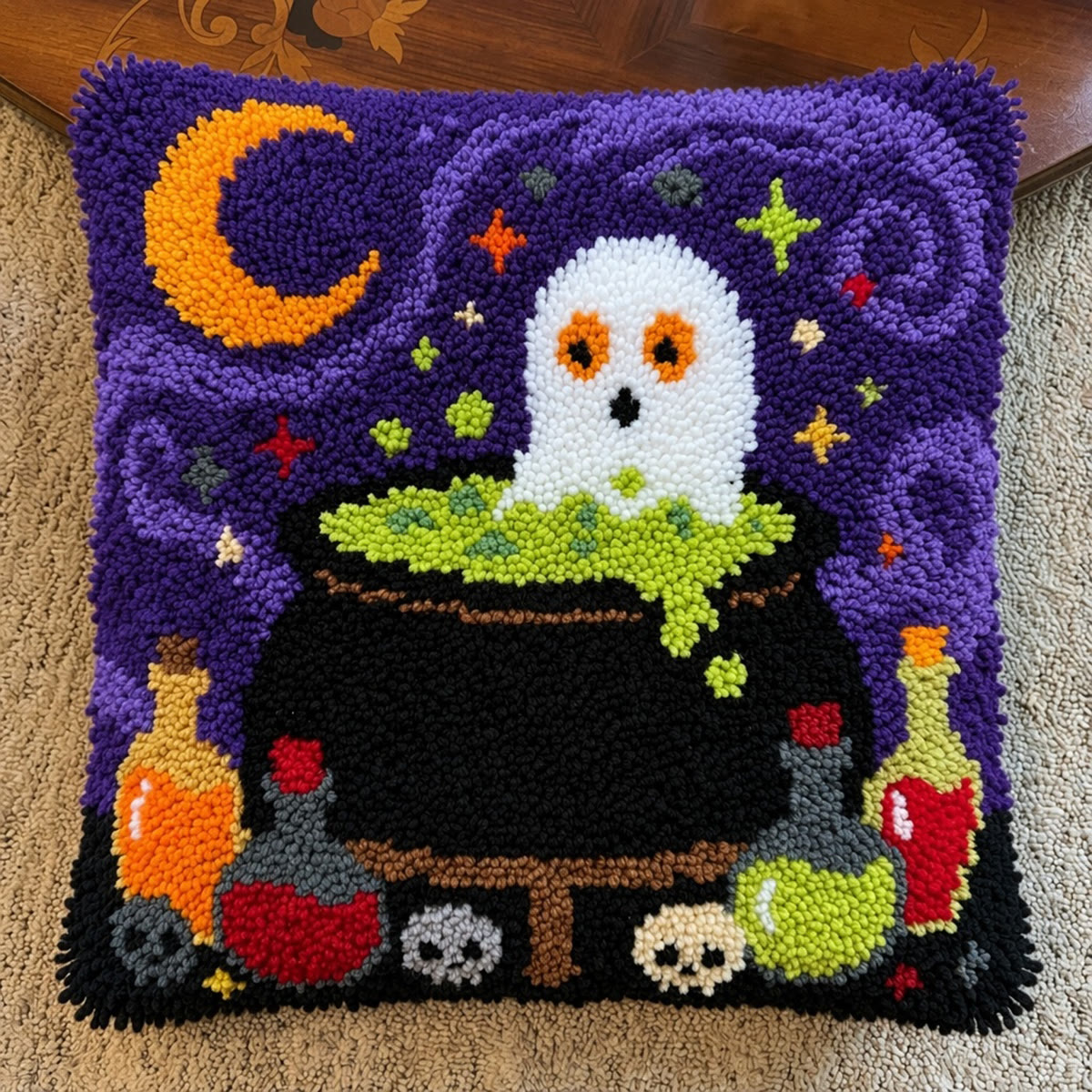 Rubbyoo Latch Hook Pillow Kit - Poison Potion | Easy Handicraft For Beginners | Creative Halloween Ornament - image 8