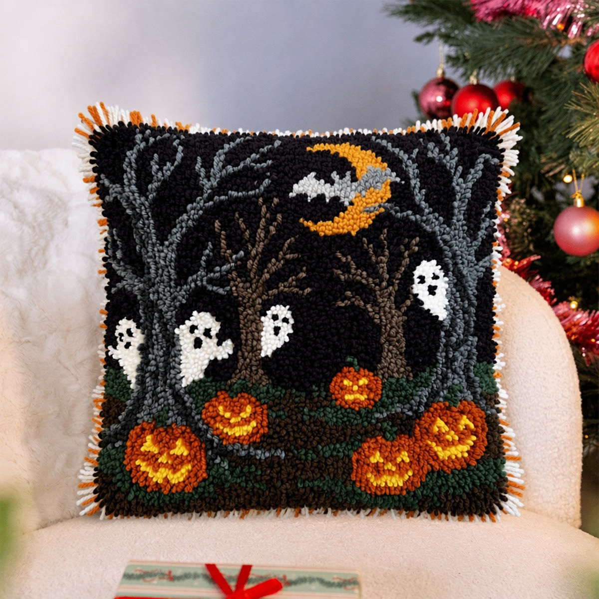 Rubbyoo Latch Hook Pillow Kit - Mysterious Forest | Spooky Season Decor | Cozy Halloween Craft Gift  - image 5