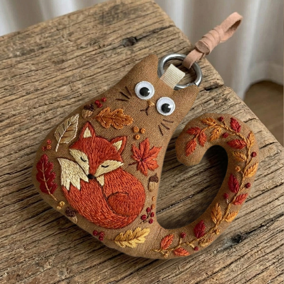 Rubbyoo Cat Embroidery Kit -  Sleeping Red Fox | Handmade Gift For Friend |  Everyday Bag Accessory - image 7
