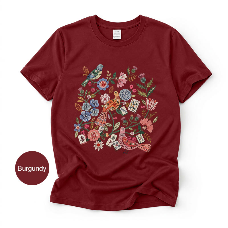 Rubbyoo Vintage Bird Graphic Tee - Boho Cottagecore Floral T-shirt | Birthday Gift For Mom  - image 1