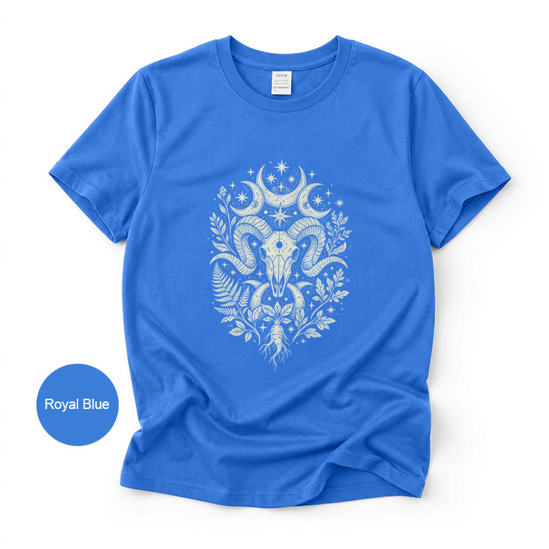 Rubbyoo Celestial Goat Graphic Tee -  Mystic Astrology Signs | Zodiac Gift For Her | Unisex Capricorn T-Shirt  - image 1