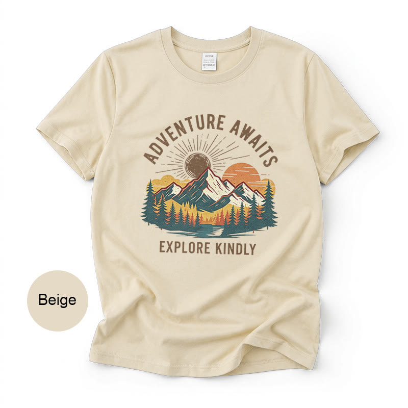 Rubbyoo Aoventure Awaits Graphic Tee - Hiking Camping Tee | Comfort Colors Shirt | Unisex Travel T-shirt - image 1