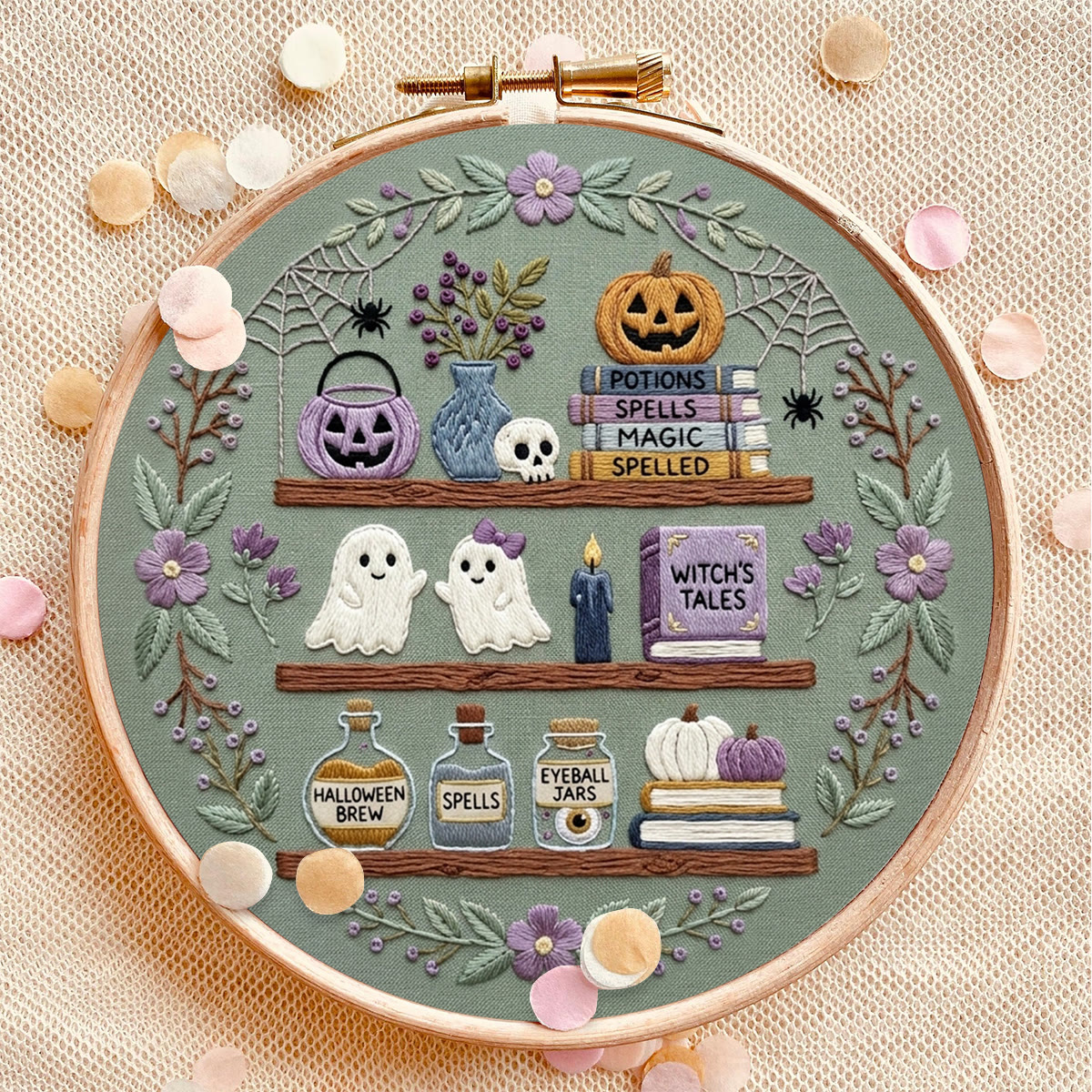 Rubbyoo Embroidery Kit - Ghost Lab | Special Spooky Season Keepsake | Unique Sage Green Ghost Handicraft - image 8