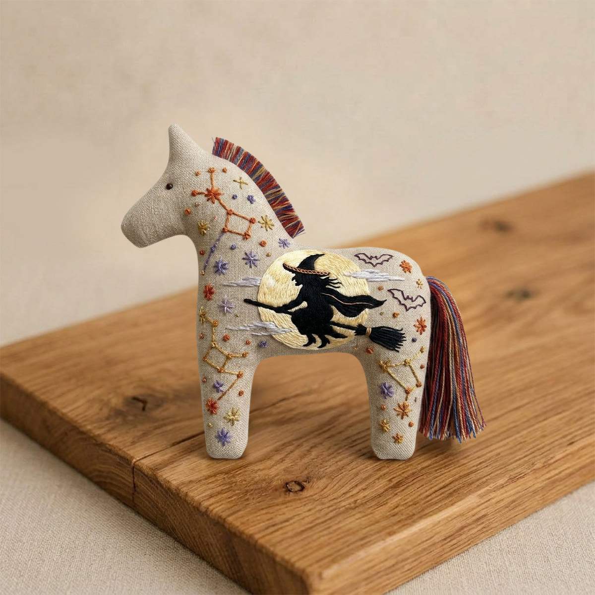 Rubbyoo Dala Horse Embroidery Kit - Flying Witch | Hand-stitched Craft | Halloween Tree Ornament - image 7
