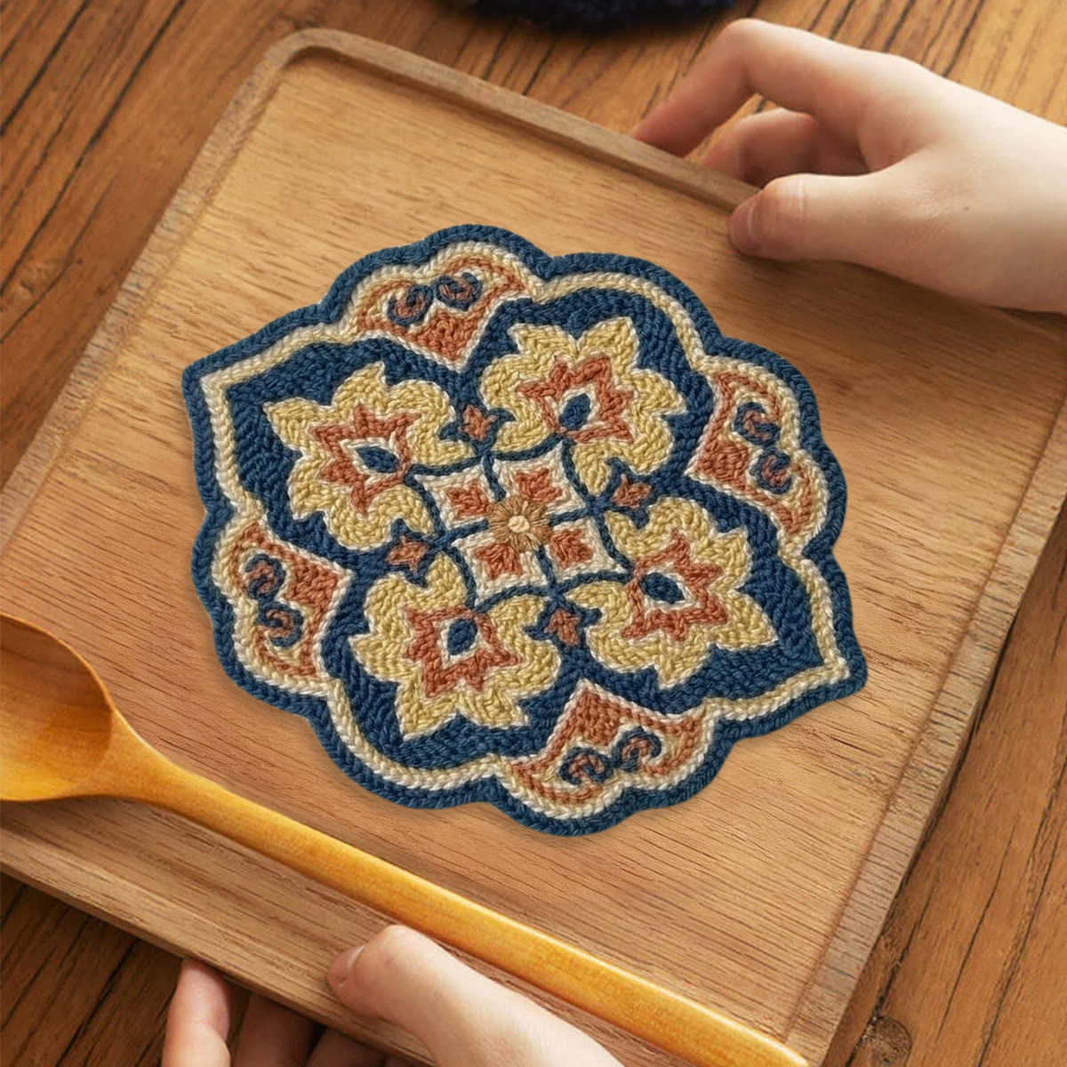 Boho Flowers Punch Needle Kit - Beginner-Friendly Sewing Project | Unique Rustic Coaster Kit - image 8