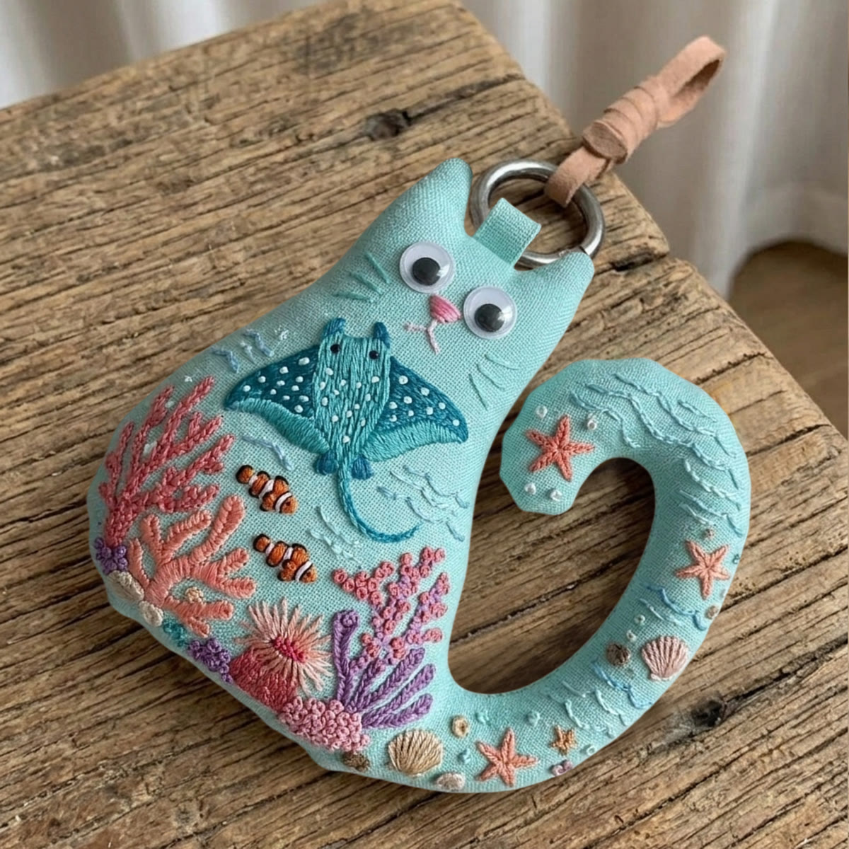 Rubbyoo Cat Embroidery Kit - Manta Ray | Hand Stitched Craft | Vibrant Home Ornament - image 7