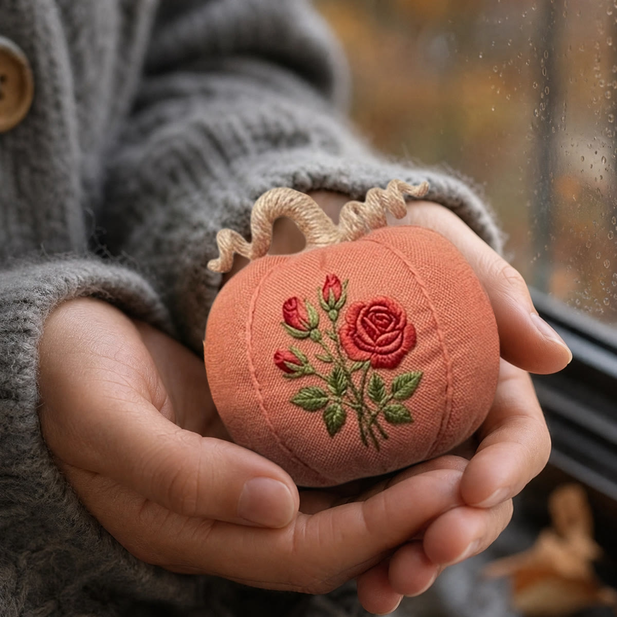 Rubbyoo Halloween Pumpkin Embroidery Kit - Botanical Collection | Artistic Festival Garden Accent | Exquisite Flowers & Mushroom Pattern - image 3