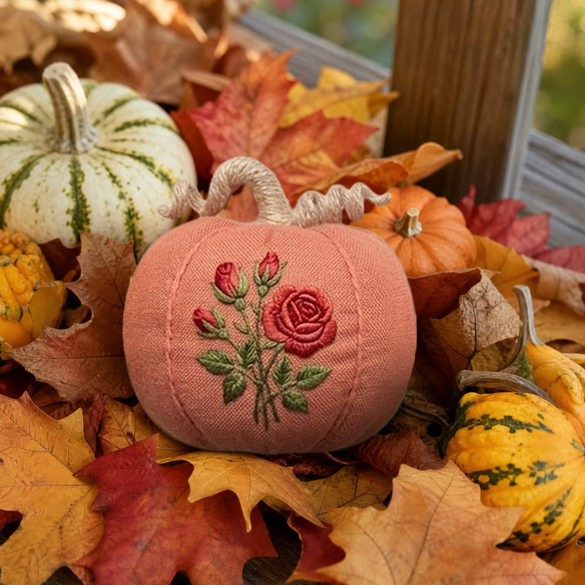 Rubbyoo Halloween Pumpkin Embroidery Kit - Botanical Collection | Artistic Festival Garden Accent | Exquisite Flowers & Mushroom Pattern - image 9