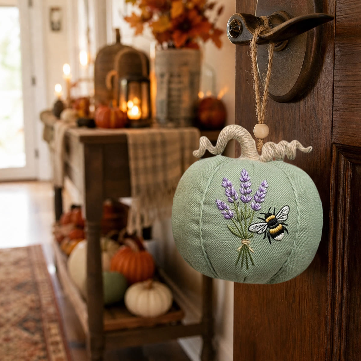 Rubbyoo Halloween Pumpkin Embroidery Kit -  Floral Song | Easy-to-do Hallowmas Style Decor | Elegant Flowers Vibe Gift For Her - image 6