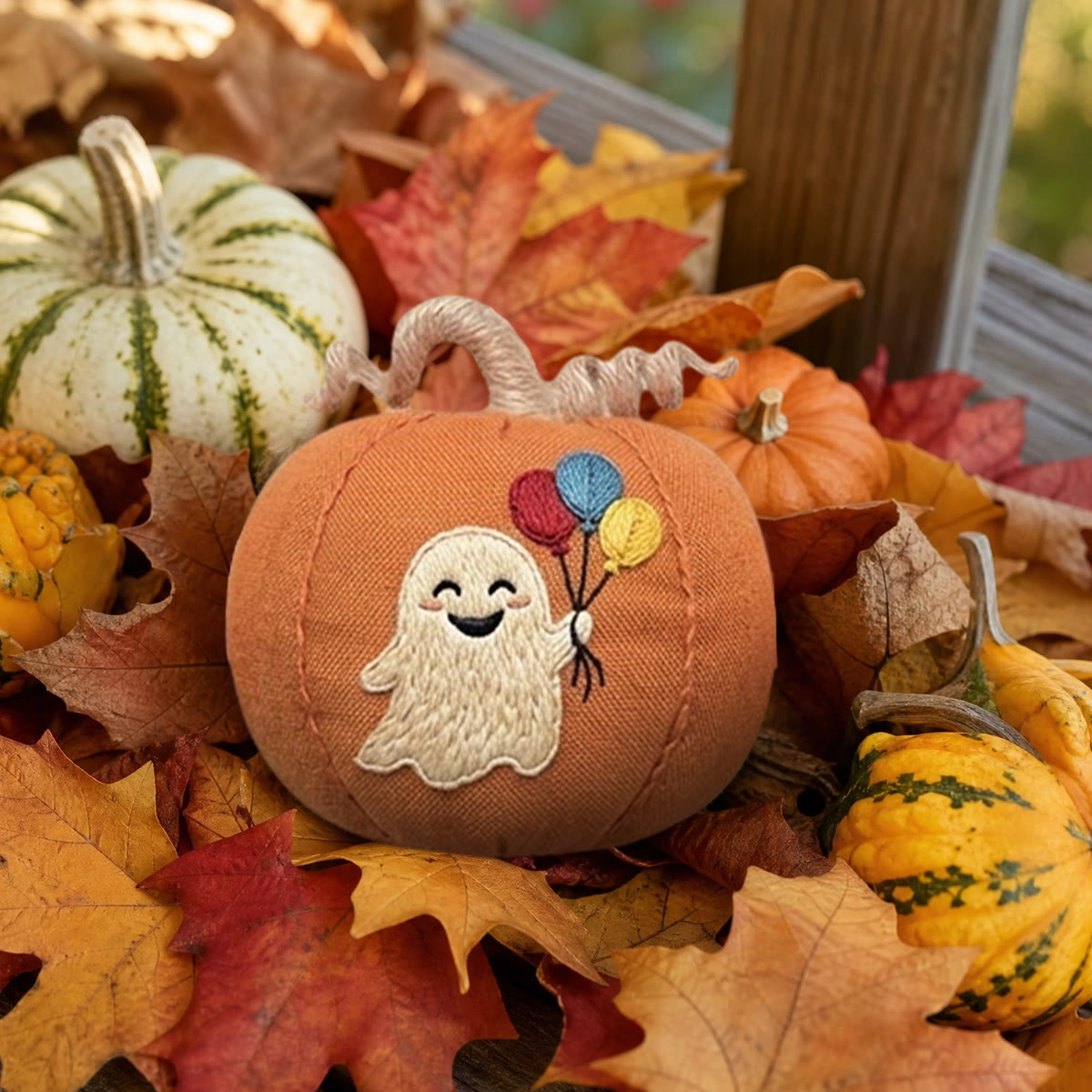 Rubbyoo Halloween Pumpkin Embroidery Kit -  Cute Ghost & Fall Pumpkins | Special Hand-stitiched Pumpkin Banner | Spooky Cute Ghost Ornament - image 10