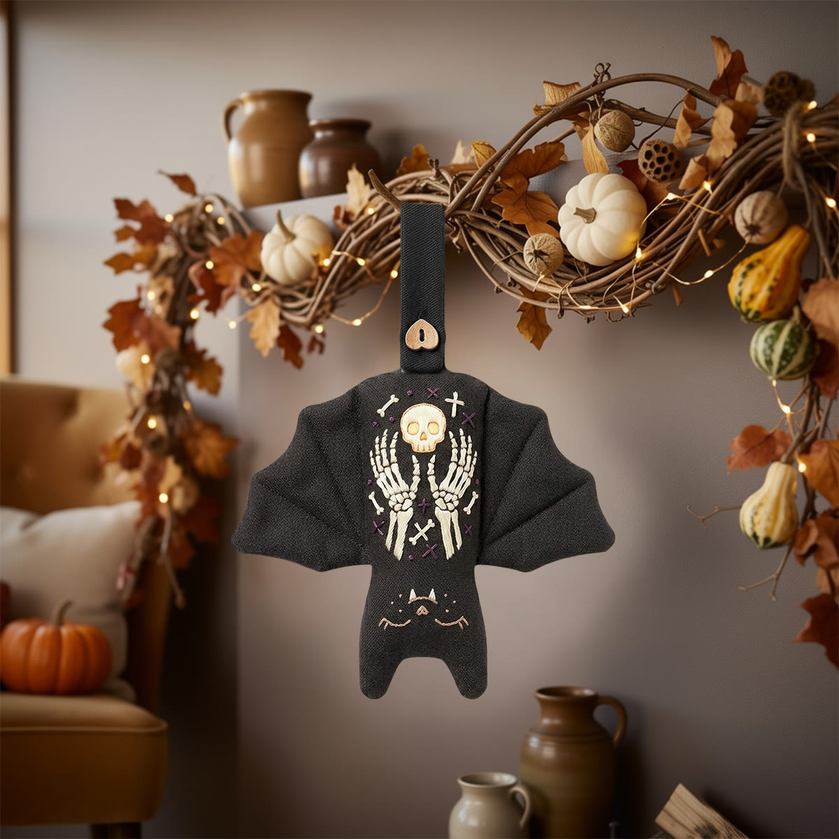 Rubbyoo Bat Embroidery Kit - Skeleton Hands | Spooky Season Gift | Witchy Room Decor - image 10