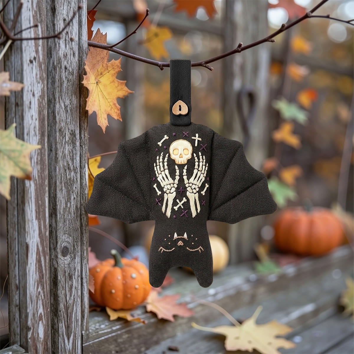 Rubbyoo Bat Embroidery Kit - Skeleton Hands | Spooky Season Gift | Witchy Room Decor - image 4