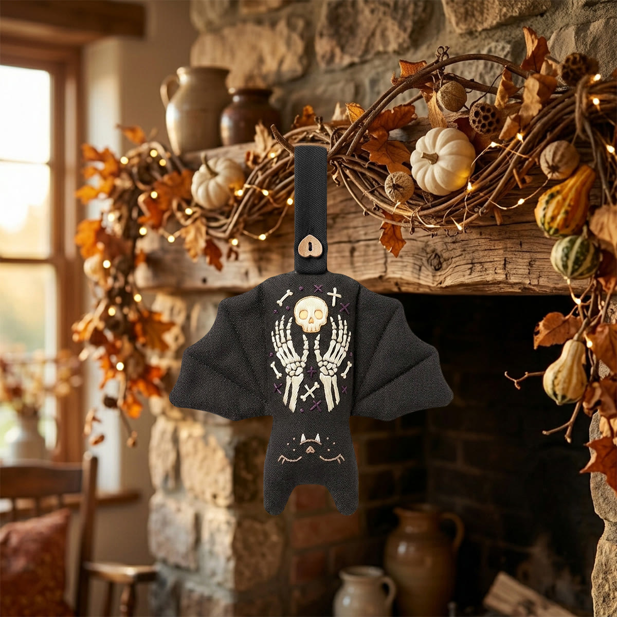 Rubbyoo Bat Embroidery Kit - Skeleton Hands | Spooky Season Gift | Witchy Room Decor - image 6