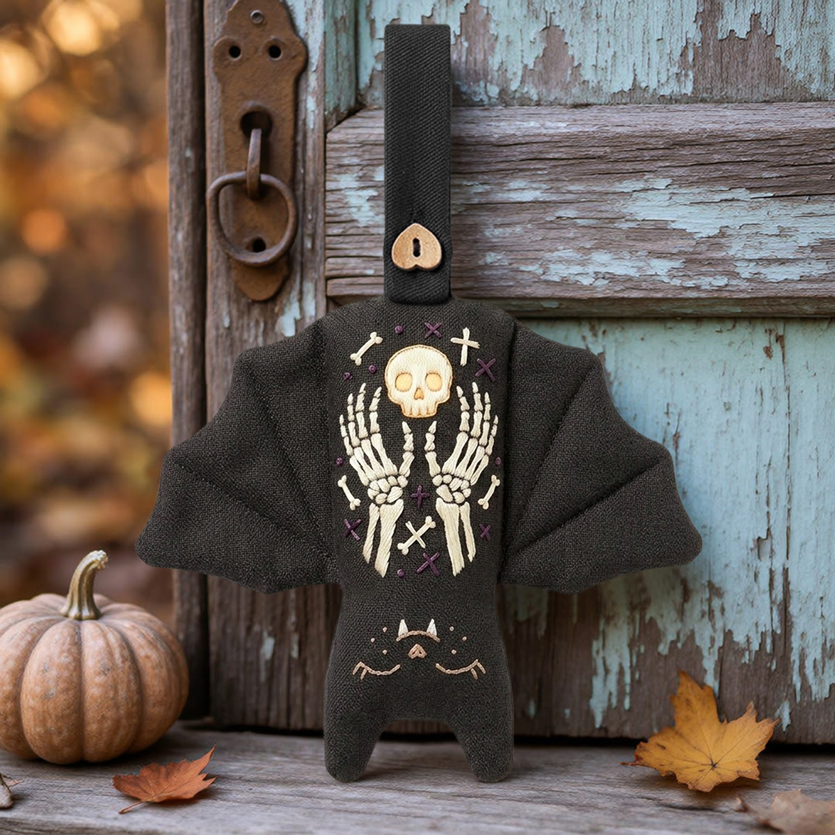 Rubbyoo Bat Embroidery Kit - Skeleton Hands | Spooky Season Gift | Witchy Room Decor - image 3