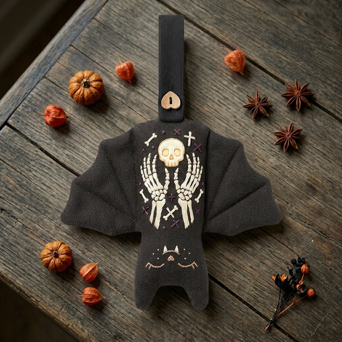 Rubbyoo Bat Embroidery Kit - Skeleton Hands | Spooky Season Gift | Witchy Room Decor - image 7