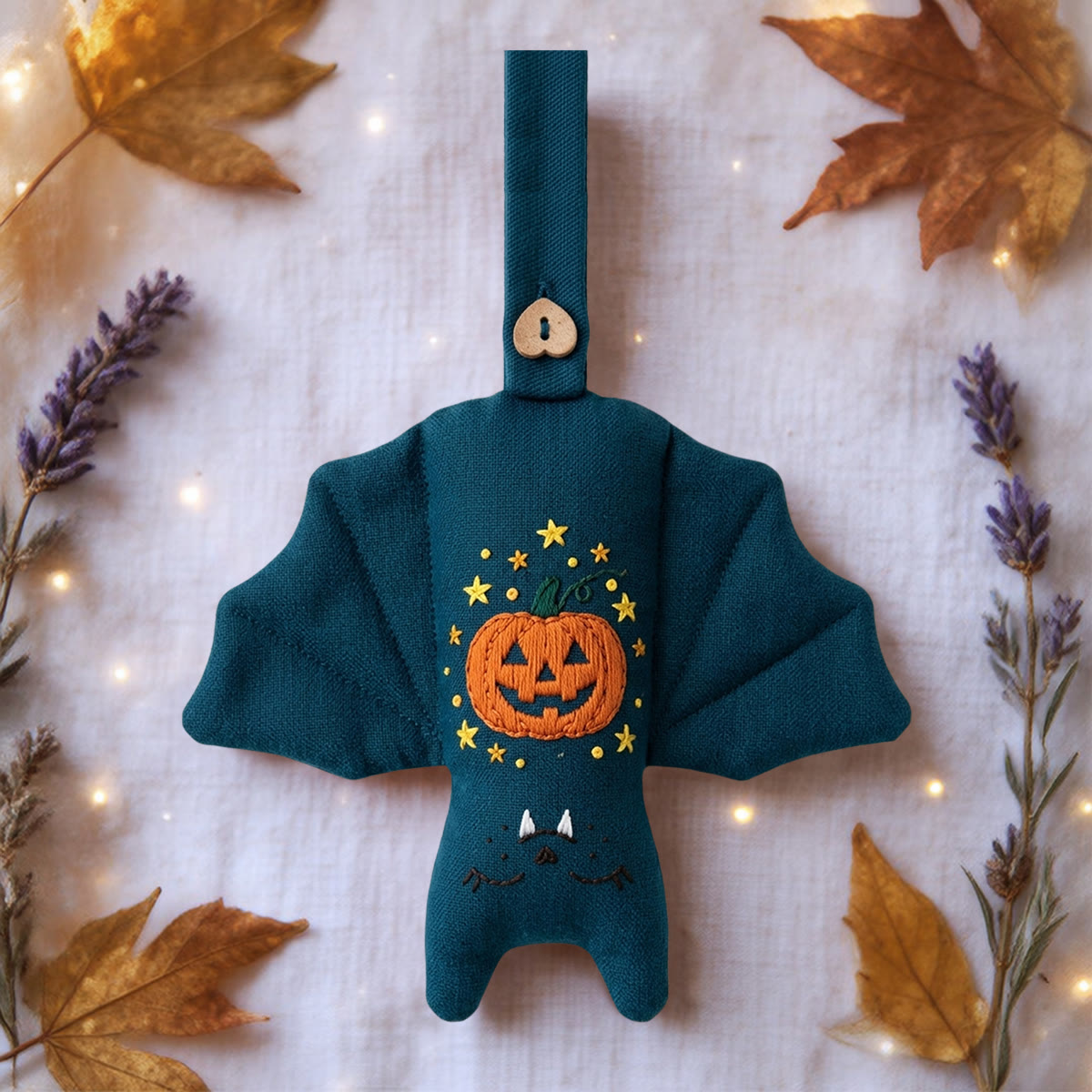Rubbyoo Bat Embroidery Kit - Jack-o'-Lantern | Spooky Cute Gift | Halloween Tree Ornament - image 5