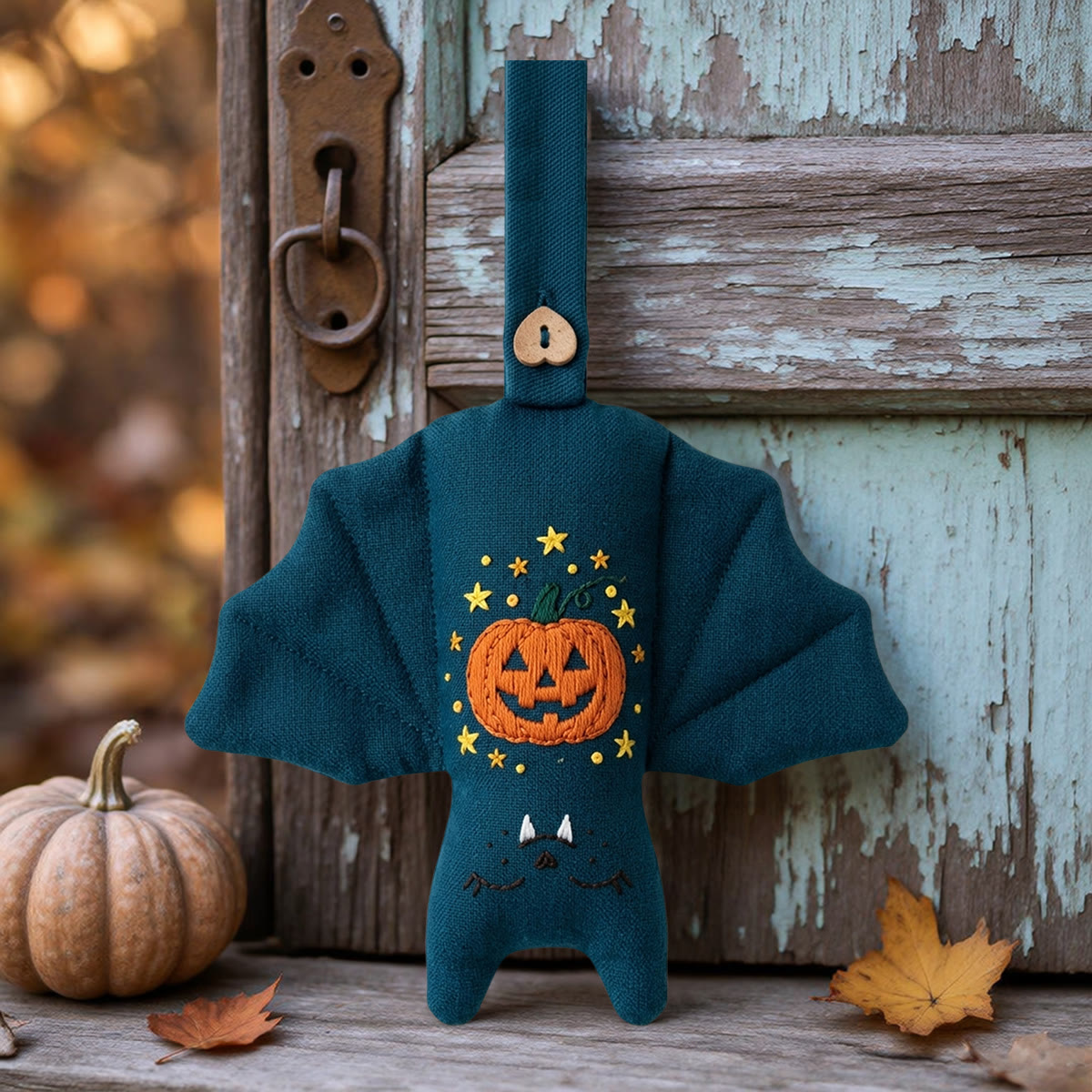 Rubbyoo Bat Embroidery Kit - Jack-o'-Lantern | Spooky Cute Gift | Halloween Tree Ornament - image 3