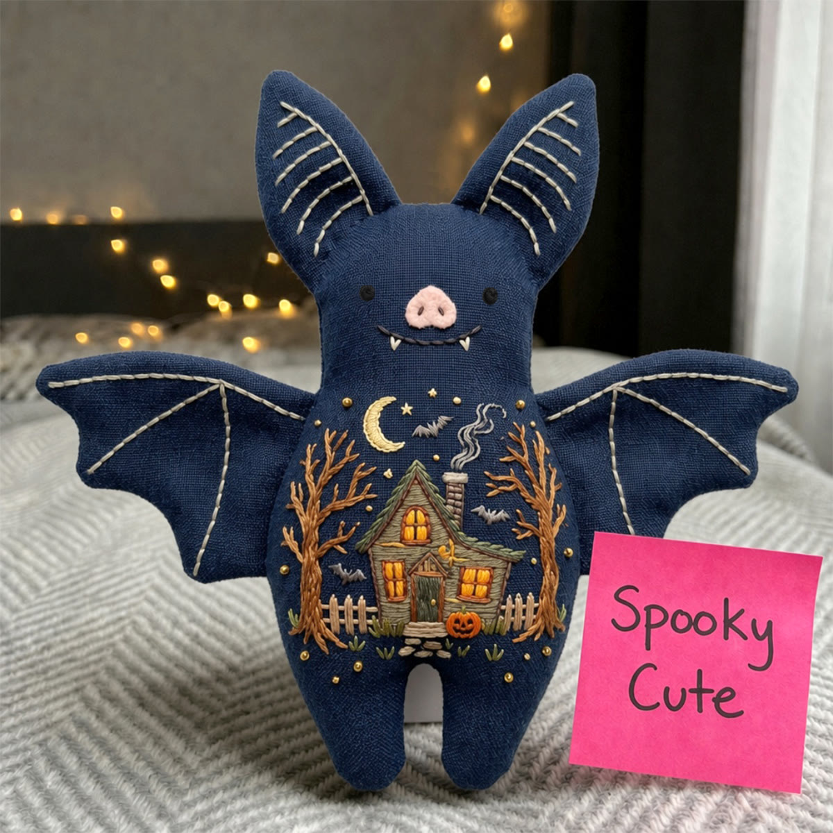 Rubbyoo Bat Embroidery Kit - Haunted House | Unique Handmade Gift | Halloween Tree Ornament - image 8