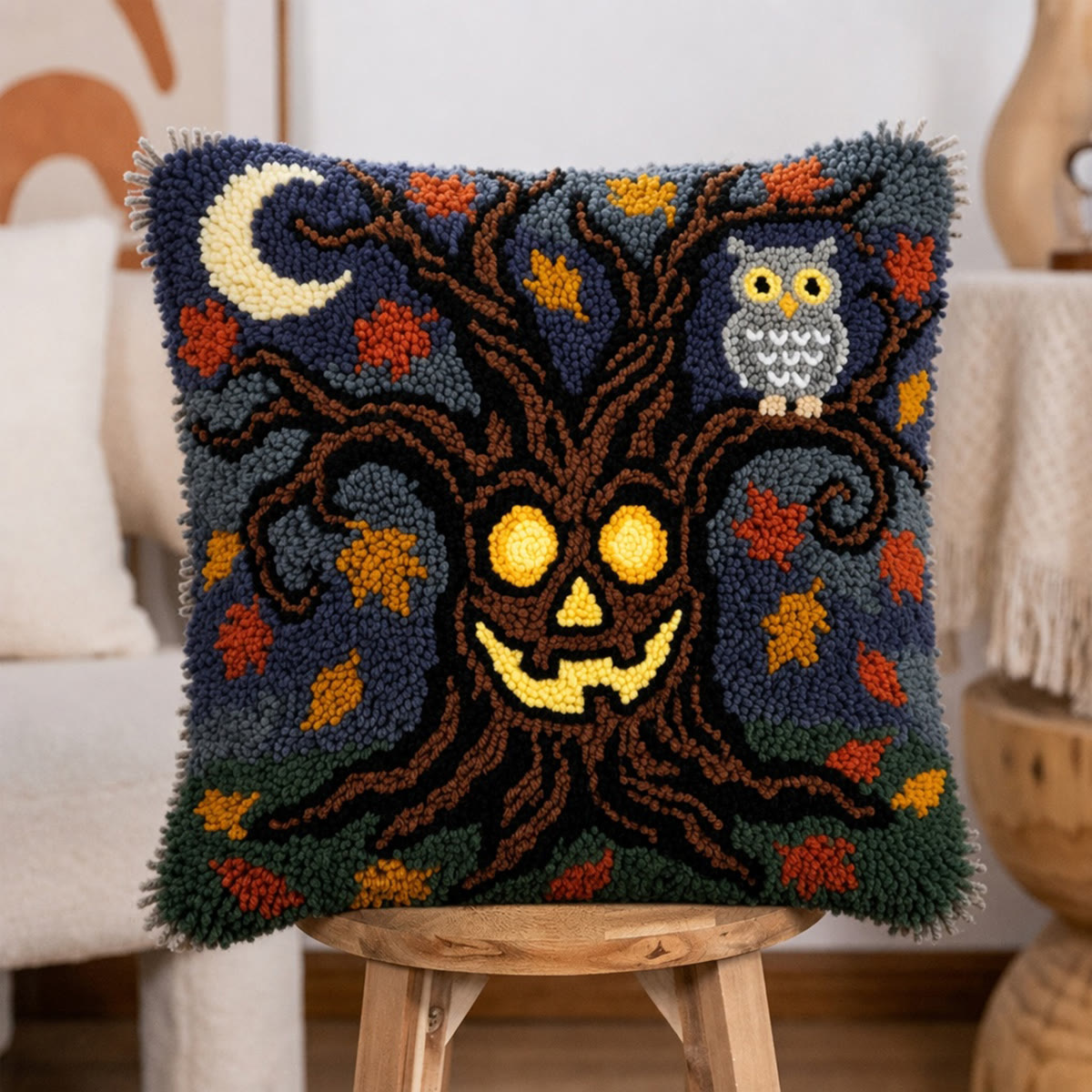 Rubbyoo Latch Hook Pillow Kit - Whispers Of The Forest | Spooky Halloween Handicraft | Decorative Cushion Cover  - image 3