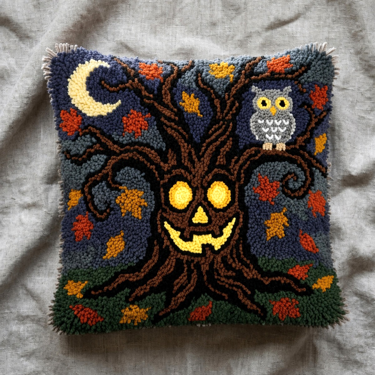 Rubbyoo Latch Hook Pillow Kit - Whispers Of The Forest | Spooky Halloween Handicraft | Decorative Cushion Cover  - image 7