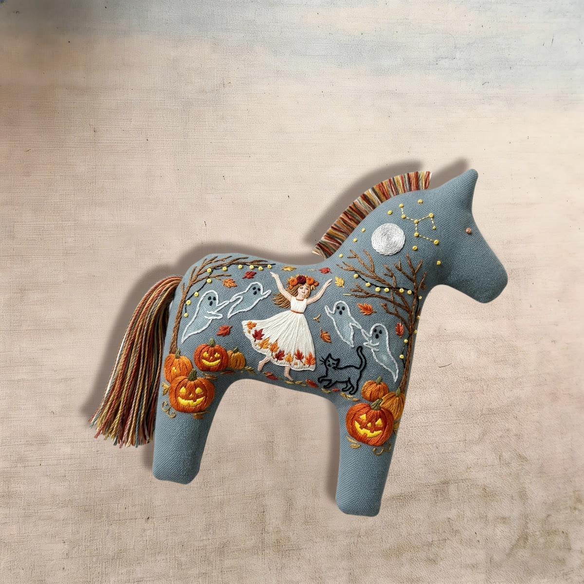 Rubbyoo Dala Horse Embroidery Kit - Dancing Girl | Witchy Gift For Her | Cute Halloween Ornament - image 4
