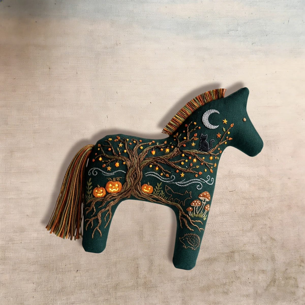 Rubbyoo Dala Horse Embroidery Kit - Ancient Tree With Roots | Halloween Handcrafted Gift | Whimsical Gothic Accessory - image 4