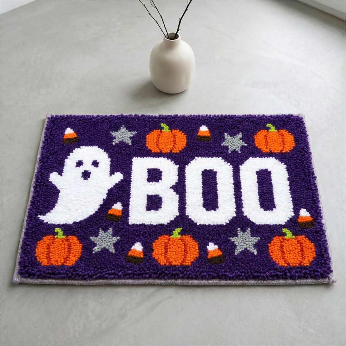 Rubbyoo Latch Hook Rug Kit - Boo Ghost | Tufted Entryway Rug | Craetive Halloween Craft  - image 4