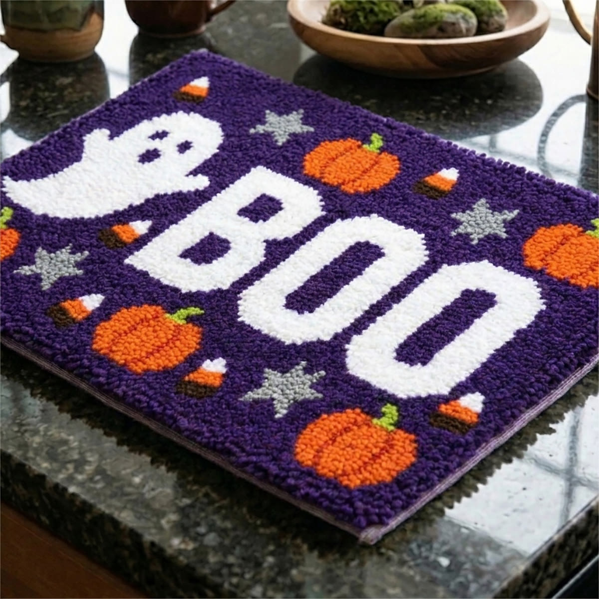 Rubbyoo Latch Hook Rug Kit - Boo Ghost | Tufted Entryway Rug | Craetive Halloween Craft  - image 5
