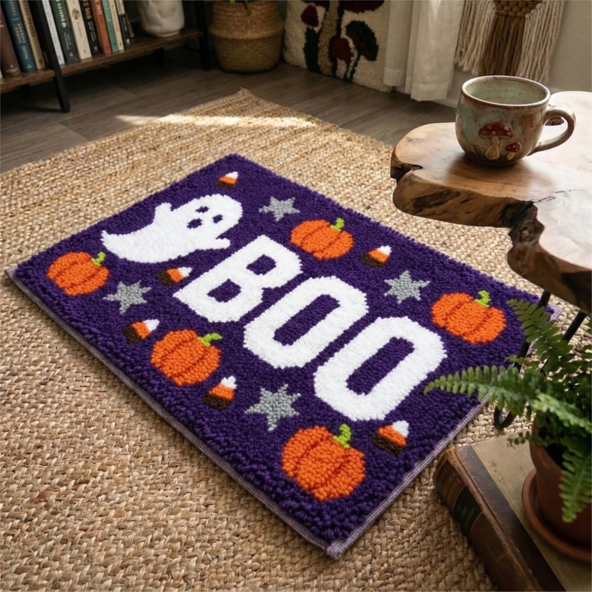 Rubbyoo Latch Hook Rug Kit - Boo Ghost | Tufted Entryway Rug | Craetive Halloween Craft  - image 9