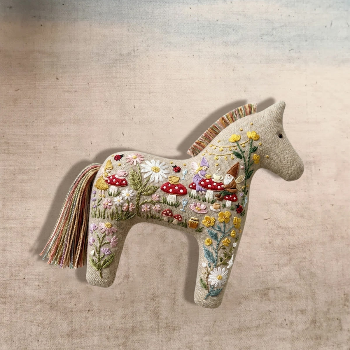 Rubbyoo Dala Horse Embroidery Kit - Garden Gnome | Whimsical Gift For Her | Handmade Bag Pendant - image 3