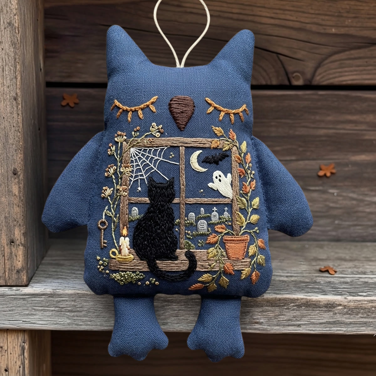 Rubbyoo Owl Embroidery Kit - Black Cat On Window Sill | Handmade Craft | Halloween Home Decor - image 4