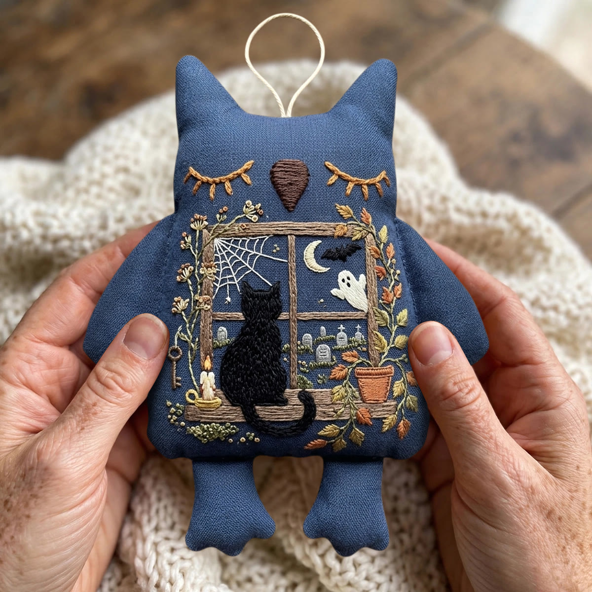 Rubbyoo Owl Embroidery Kit - Black Cat On Window Sill | Handmade Craft | Halloween Home Decor - image 7