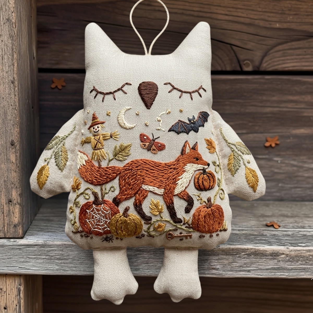 Rubbyoo Owl Embroidery Kit - Woodland Red Fox | Handcrafted Art Gift | Cozy Living Room Hanger - image 3