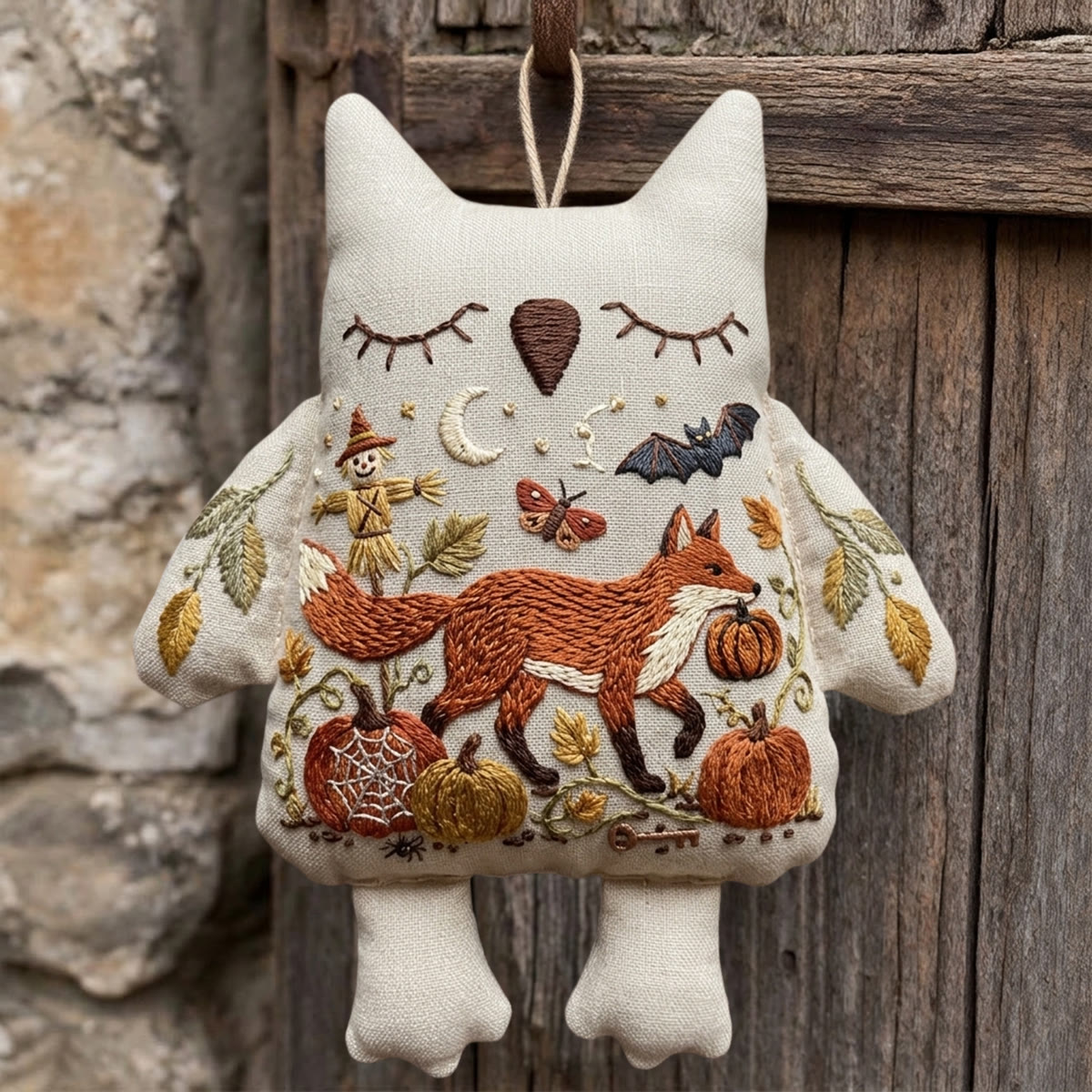 Rubbyoo Owl Embroidery Kit - Woodland Red Fox | Handcrafted Art Gift | Cozy Living Room Hanger - image 2